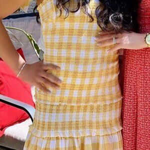 Yellow Checkered Kids Dress